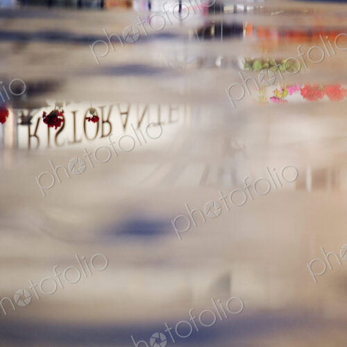 Reflection of Ristorante Sign on Piazza della Signoria