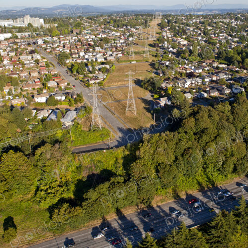 Residential Area with Power Lines