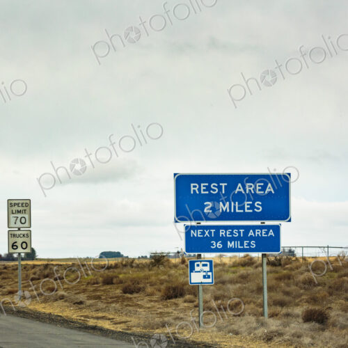 Rest Area Sign, a road sign on Interstate 90 Rest Area Sign, a road sign on Interstate 90