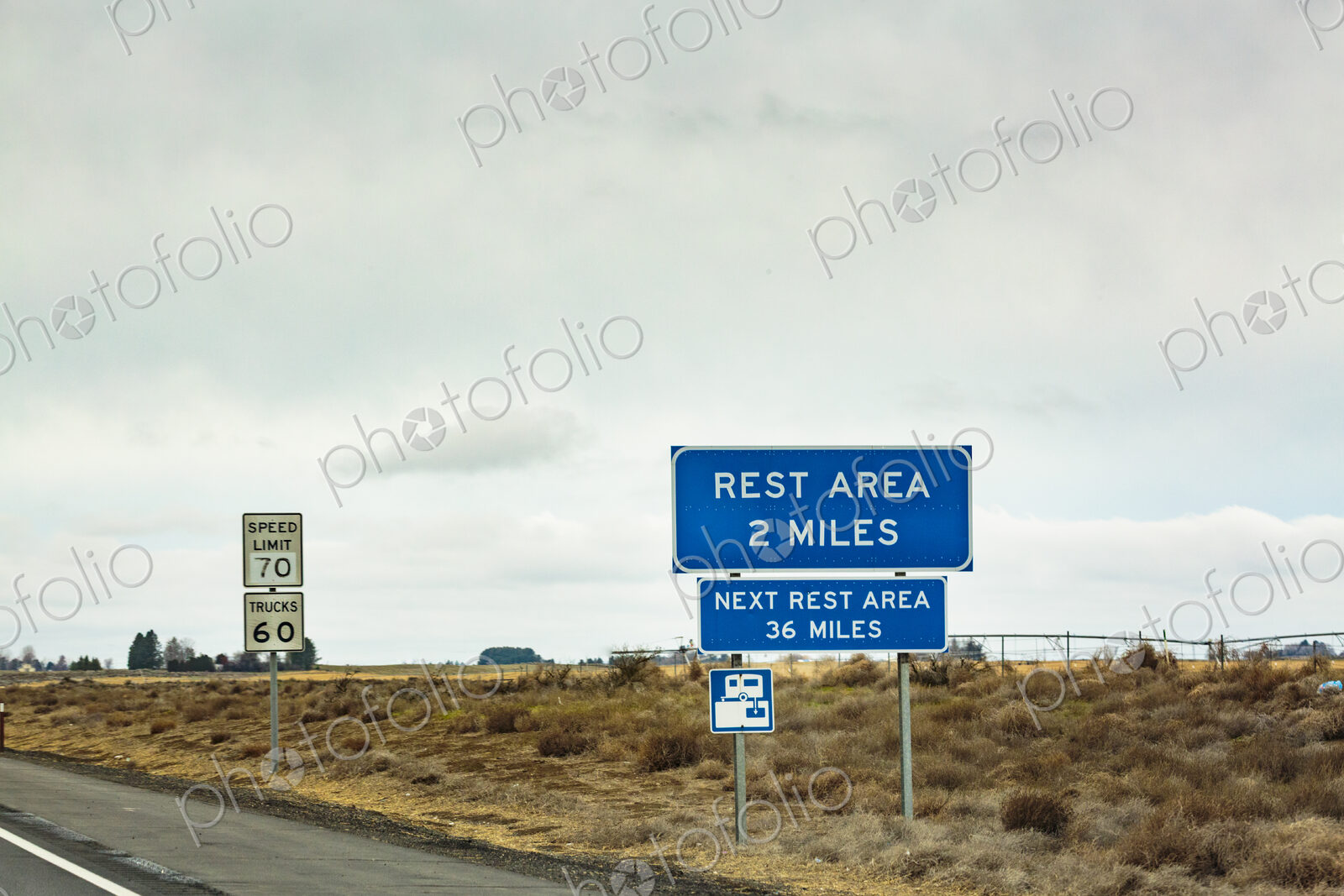Rest Area Sign, a road sign on Interstate 90