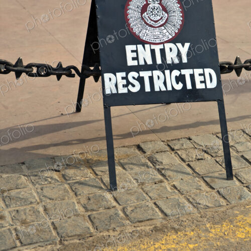 Restricted Entry Sign at the India Gate Restricted Entry Sign at the India Gate