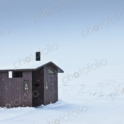 Restroom in a Snowy Landscape Restroom in a Snowy Landscape