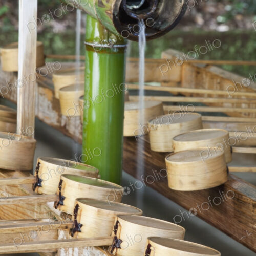 Ritual cleansing area, Meiji Jingu Shrine, Tokyo, Japan.