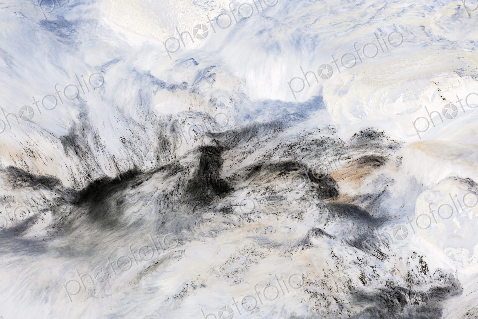 River water abstract, long exposure of river water flowing over boulders and rocks