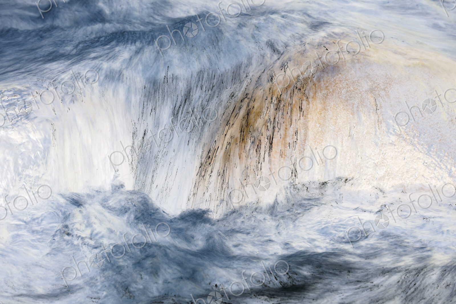River water abstract, long exposure of river water flowing over boulders and rocks,…