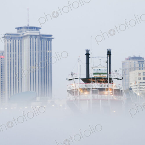 Riverboat in the Fog at Day