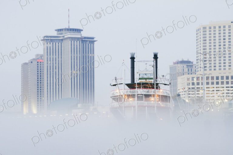 Riverboat in the Fog at Day