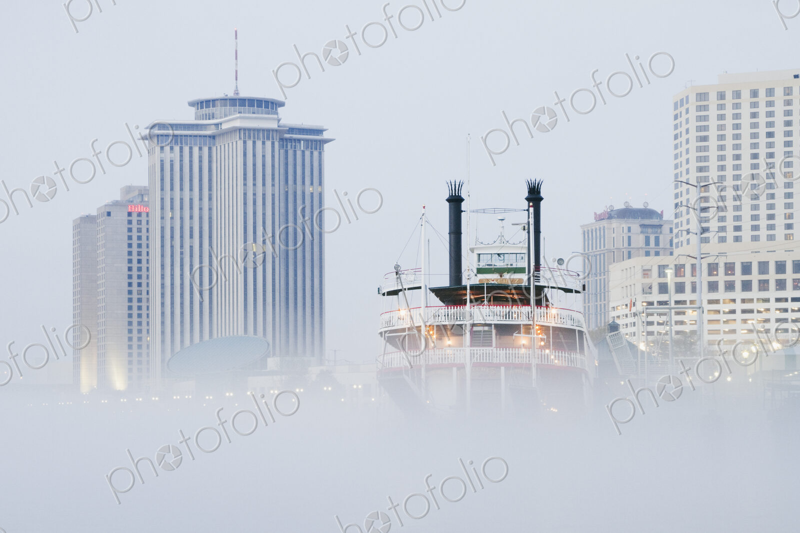 Riverboat in the Fog at Day