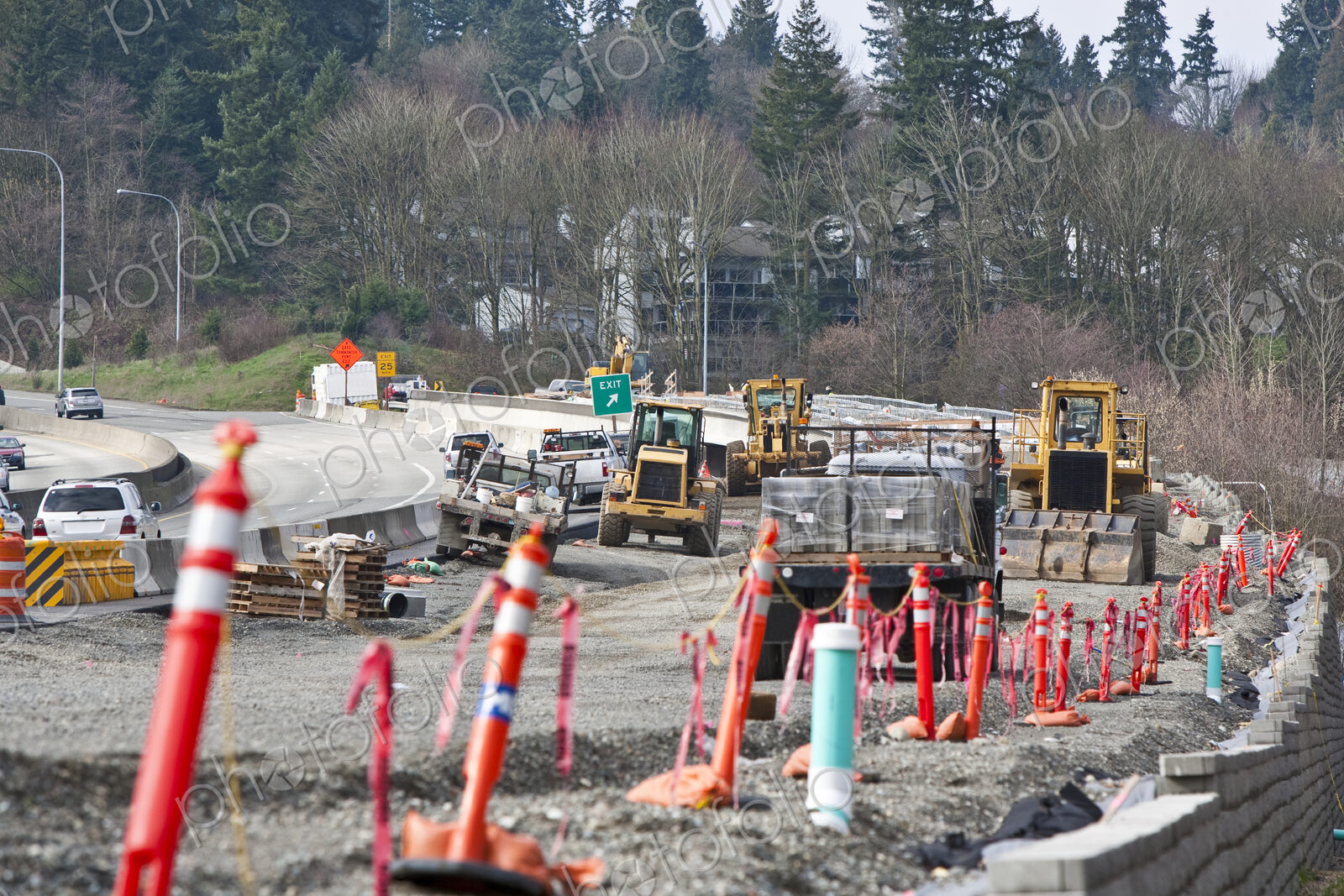 Road Construction on a Freeway