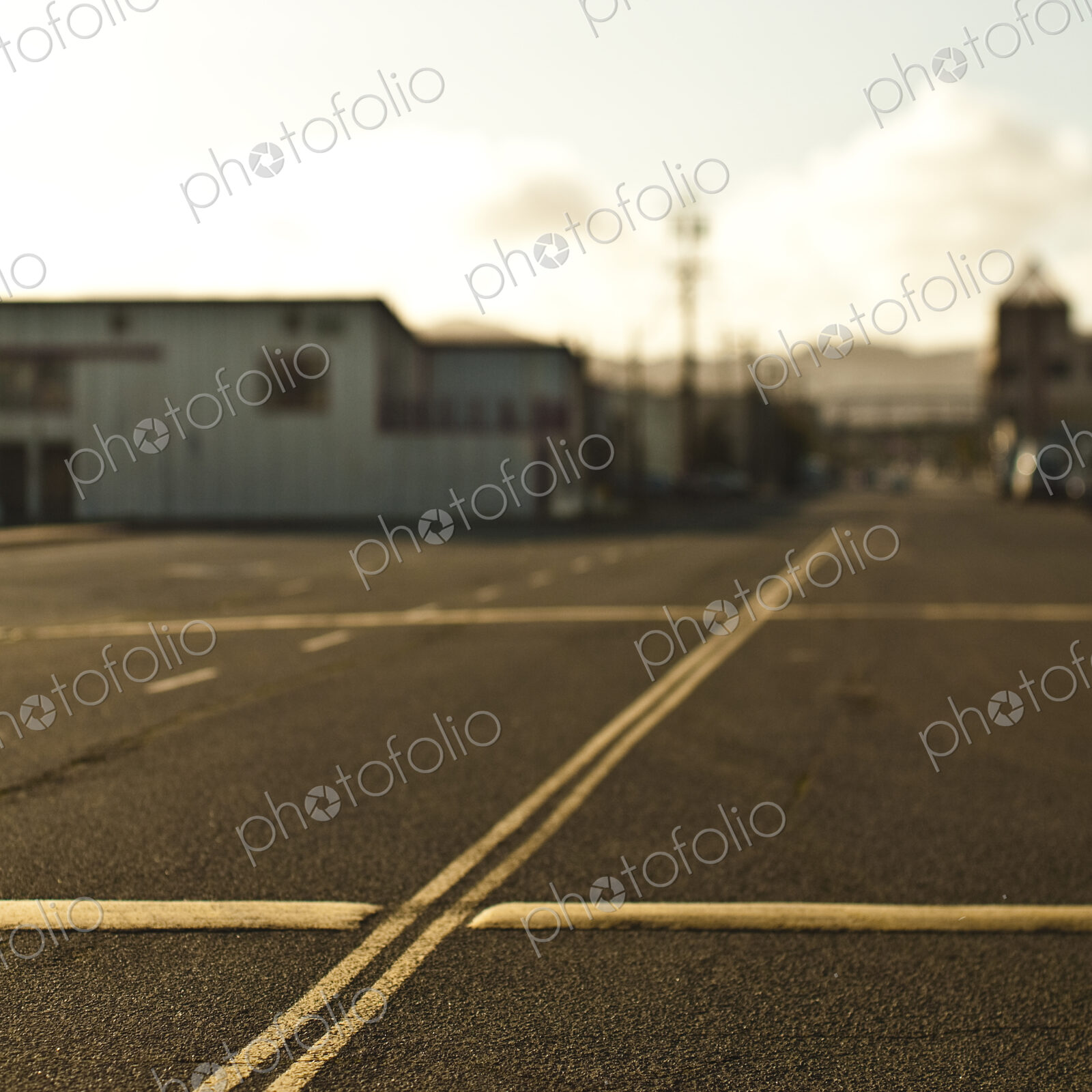 Road With Double Yellow Lines and Speed Bumps