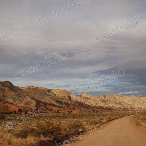 Road and rock formations, Capitol Reef National Park, Utah, United States