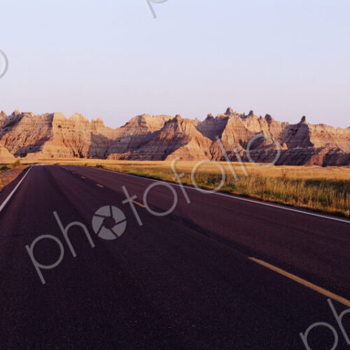 Road in Badlands National Park Road in Badlands National Park