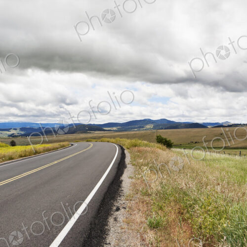 Road running through grassland. Road running through grassland.