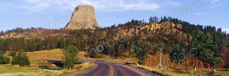 Road to Devils Tower Crossing Belle Fourche River