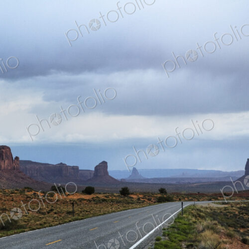 Rock formations and road, Arizona, United States