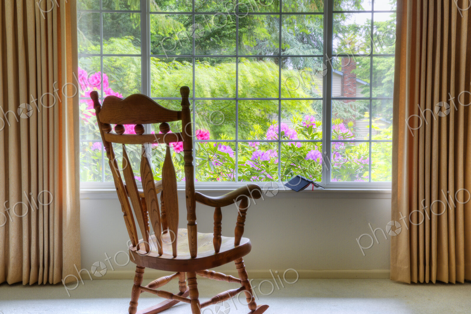 Rocking chair at living room window