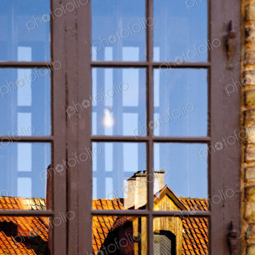 Rooftop reflected in windows, Malmo, Sweden Rooftop reflected in windows, Malmo, Sweden
