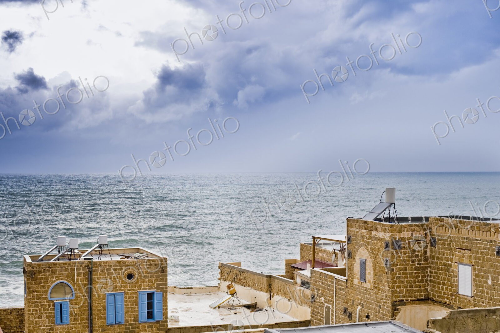 Rooftops of Seaside Mediterranean Homes