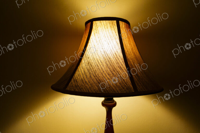 Room illuminated by a lamp lit at night, shadows on the wall. amp