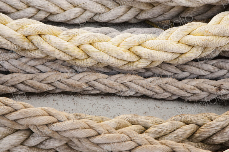 Ropes of various sizes, different rope making patterns