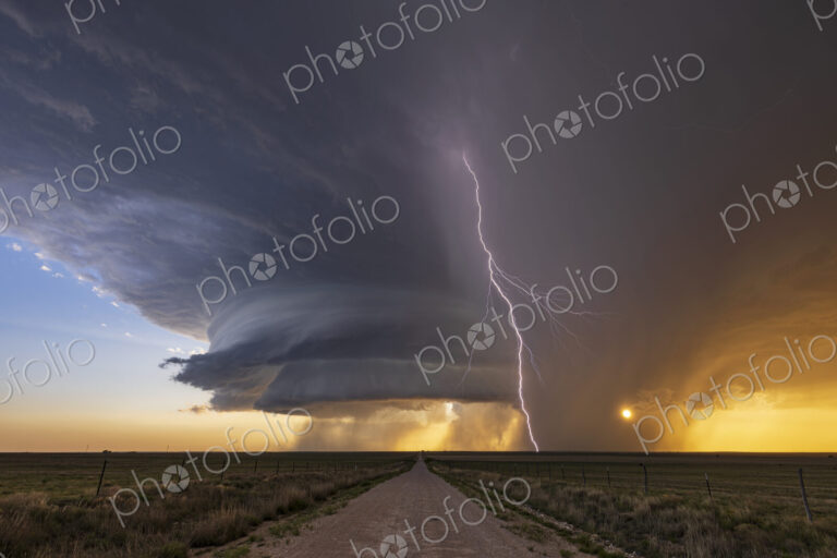 Rotating Supercell Mothership at Sunset