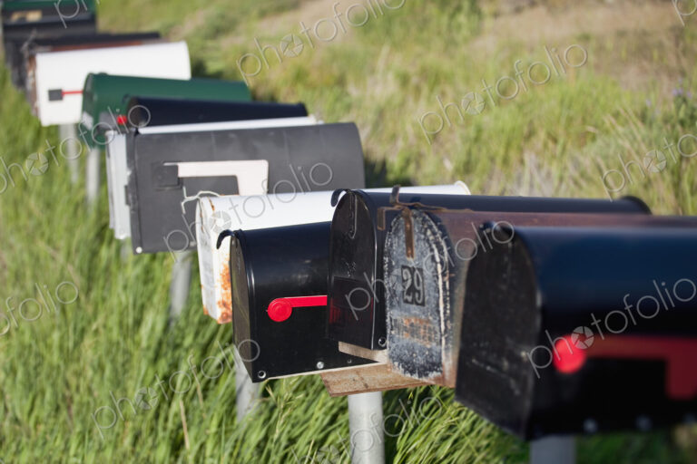 Row of Mailboxes in the Countryside
