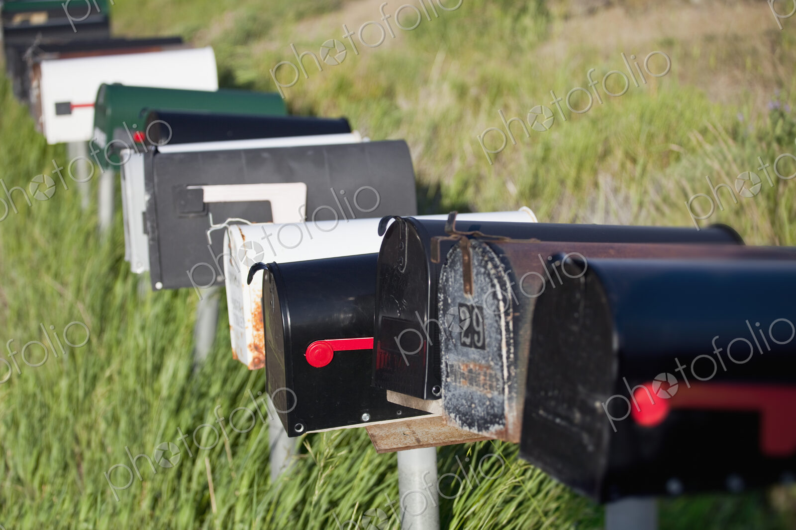 Row of Mailboxes in the Countryside