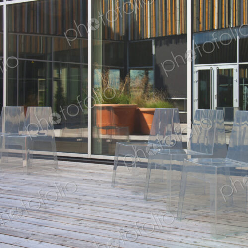 Row of Modern Translucent Chairs