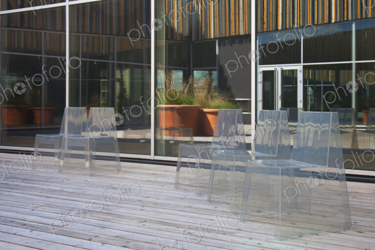 Row of Modern Translucent Chairs