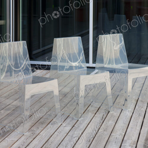 Row of Modern Translucent Chairs