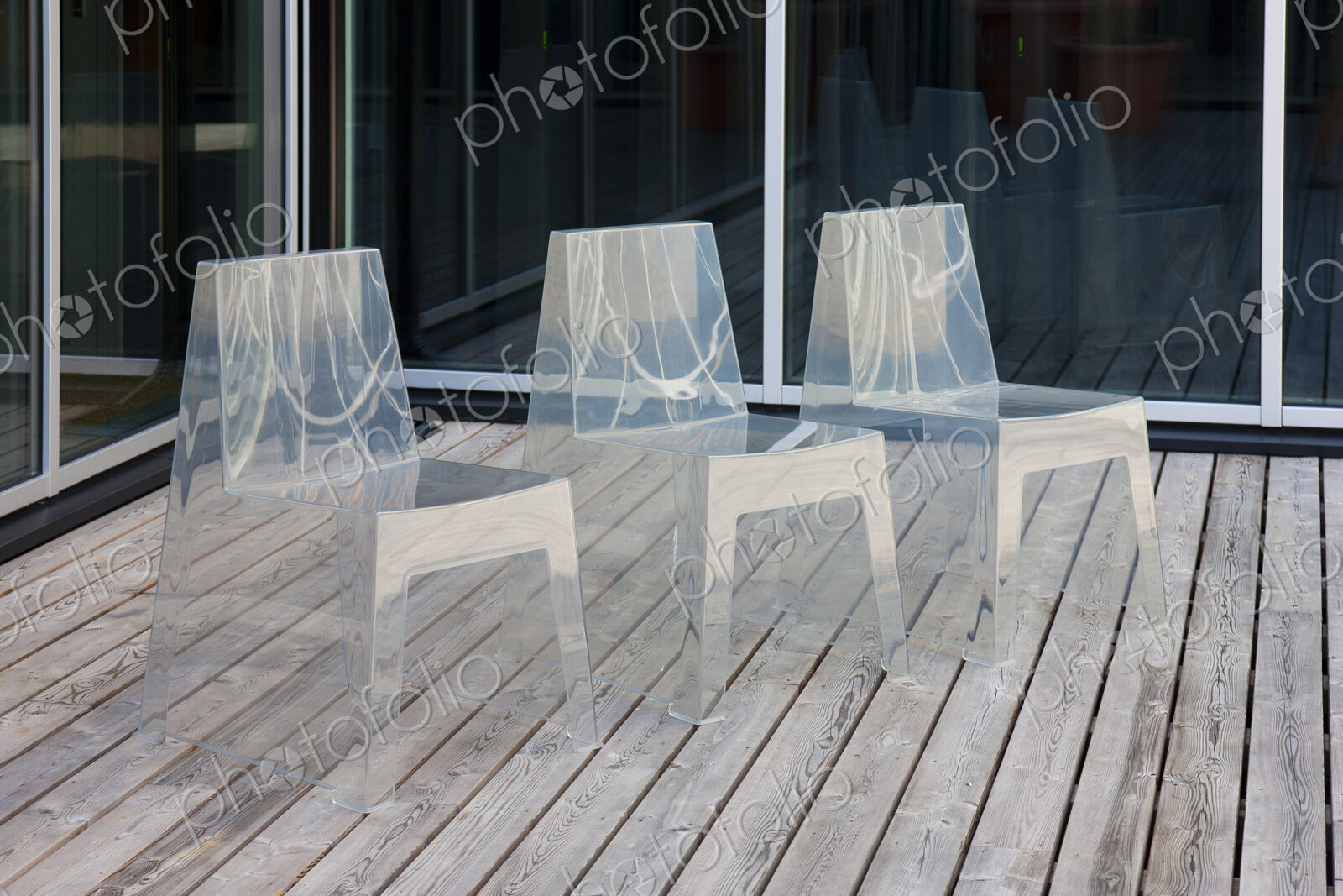Row of Modern Translucent Chairs