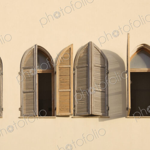 Row of Wooden Shutters Row of Wooden Shutters