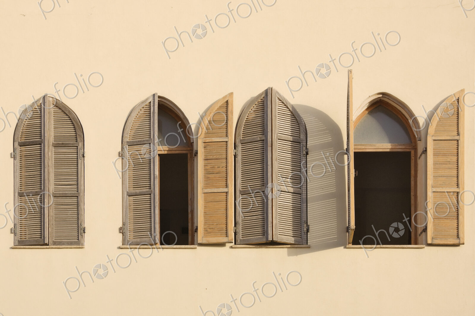 Row of Wooden Shutters