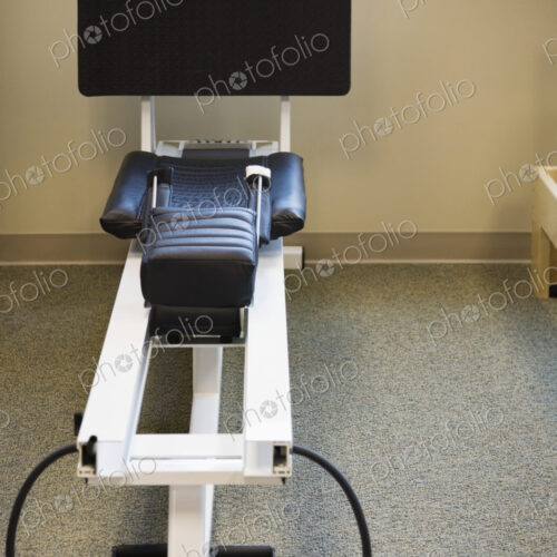 Rowing machine in a room.