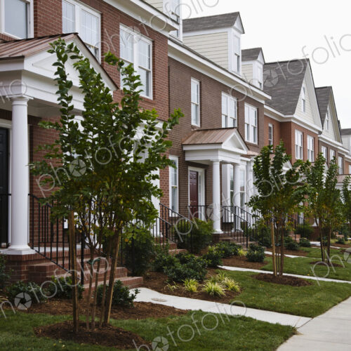 Rows Of New Townhomes Rows Of New Townhomes