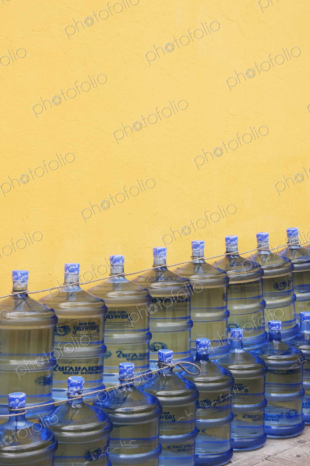 Rows of Water Jugs