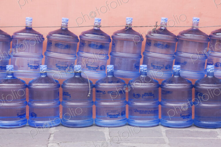 Rows of Water Jugs
