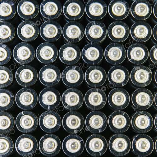 Rows of double A batteries, close up Rows of double A batteries, close up