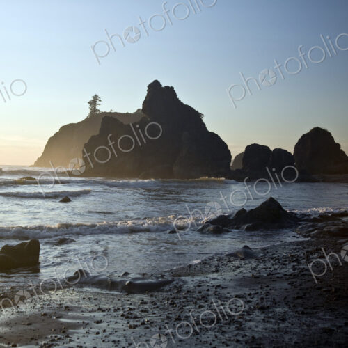 Ruby Beach at sunset, Olympic National Park, rock stacks offshore. Ruby Beach at sunset, Olympic National Park, rock stacks offshore.