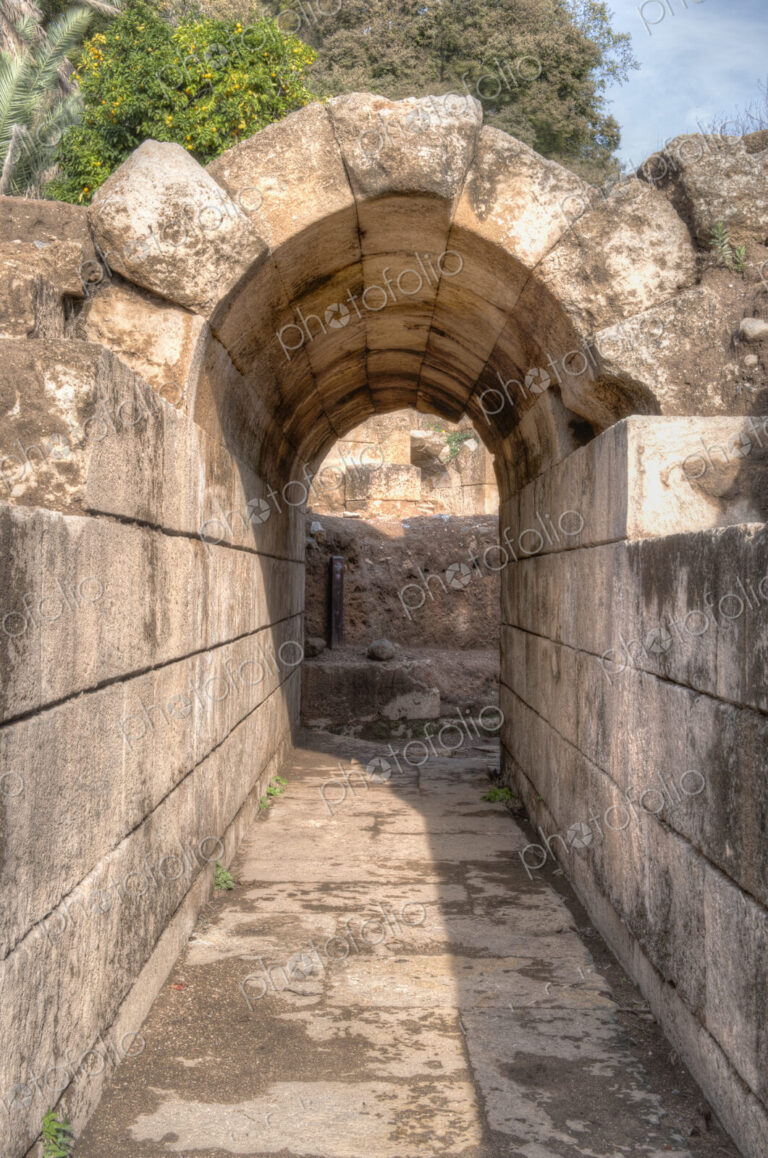 Ruins Of Arched Stone Walkway