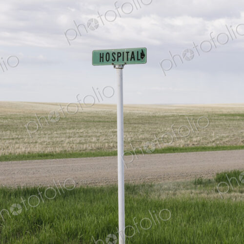 Rural hospital sign,