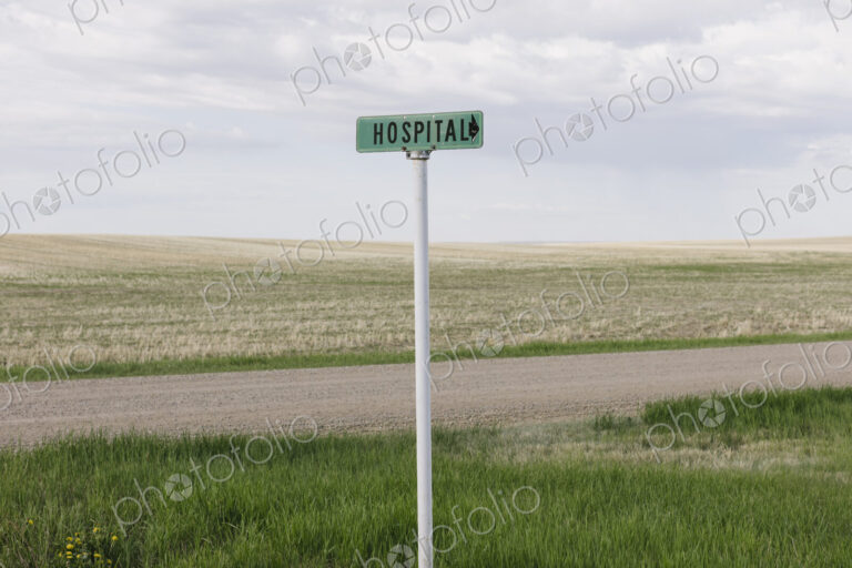 Rural hospital sign,