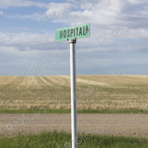 Rural hospital sign,