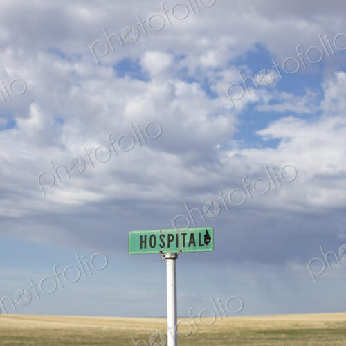 Rural hospital sign,