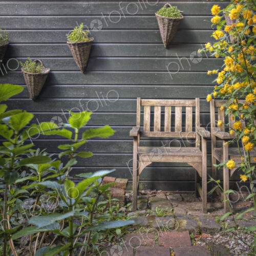 Rustic Chairs in Garden