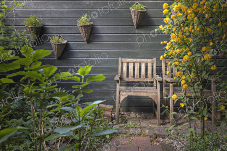 Rustic Chairs in Garden