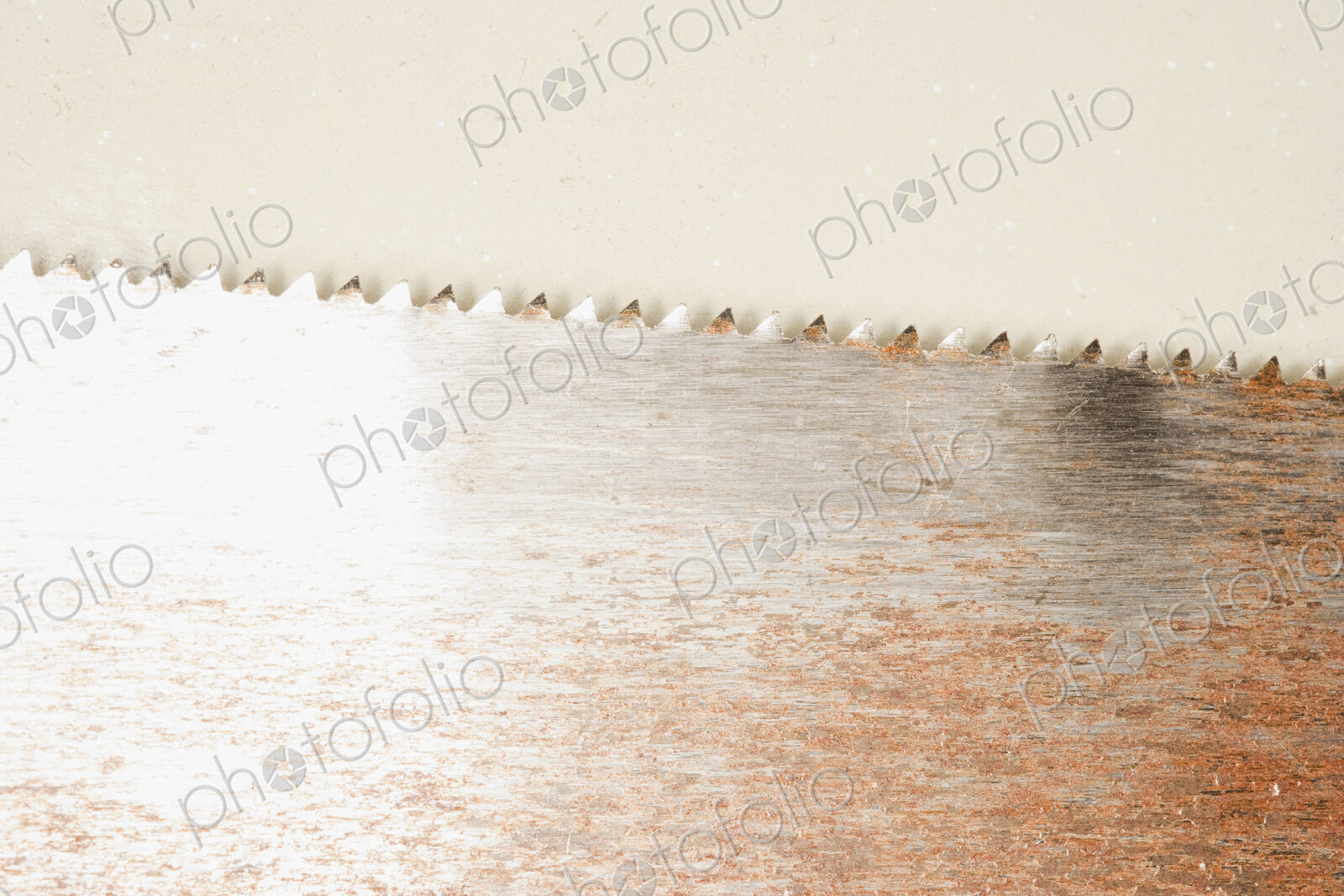 Rusty handsaw edge.