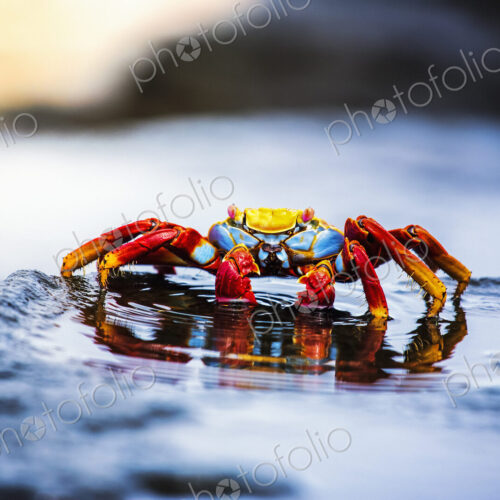 Sally Lightfoot Crab, Grapsus grapsus found in the Galapagos Islands. Sally Lightfoot Crab, Grapsus grapsus found in the Galapagos Islands.