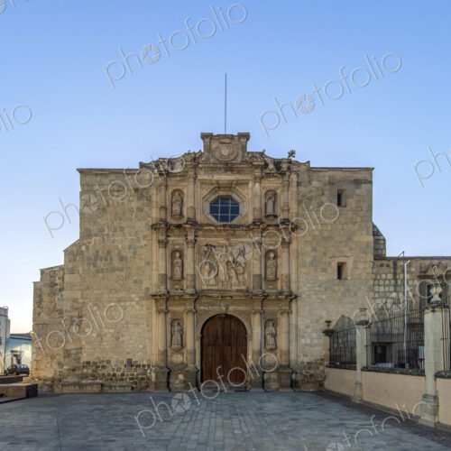 San Agustin Church under clear blue sky, Oaxaca, Oaxaca, Mexico