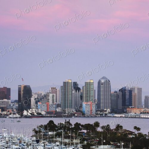 San Diego Skyline and Marina at Dusk San Diego Skyline and Marina at Dusk